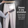 Steams in any orientation, comfortable to hold and direct steam where you need it