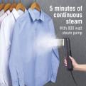 5 minutes of continuous steam with 800 watt steam pump