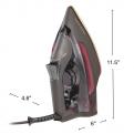 Iron is 11.5 inches tall, 4.6 inches wide, and 6 inches deep when in the resting position