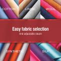 Easy fabric selection and adjustable steam, for silk, cotton, linen, wool, and synthetic fabrics