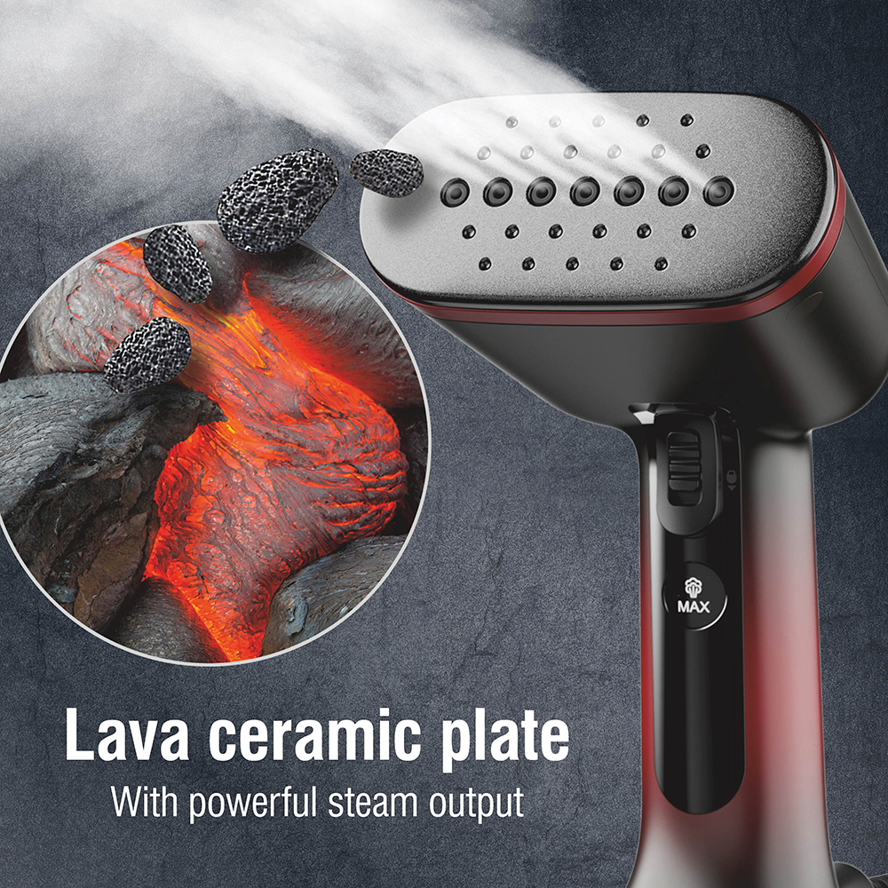 Lava ceramic plate with powerful steam output