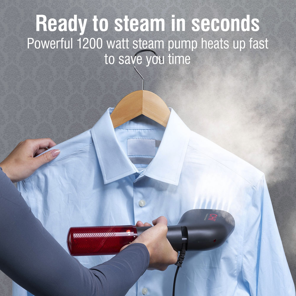 Ready to steam in seconds, powerful 1200 watt steam pump heats up fast to save you time