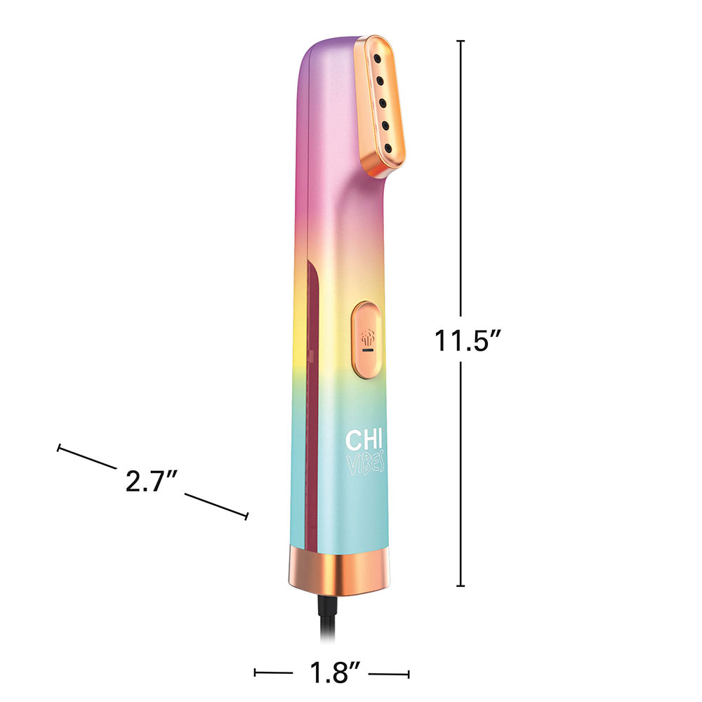 Steamer is 11.5 inches tall by 1.8 inches wide by 2.7 inches deep