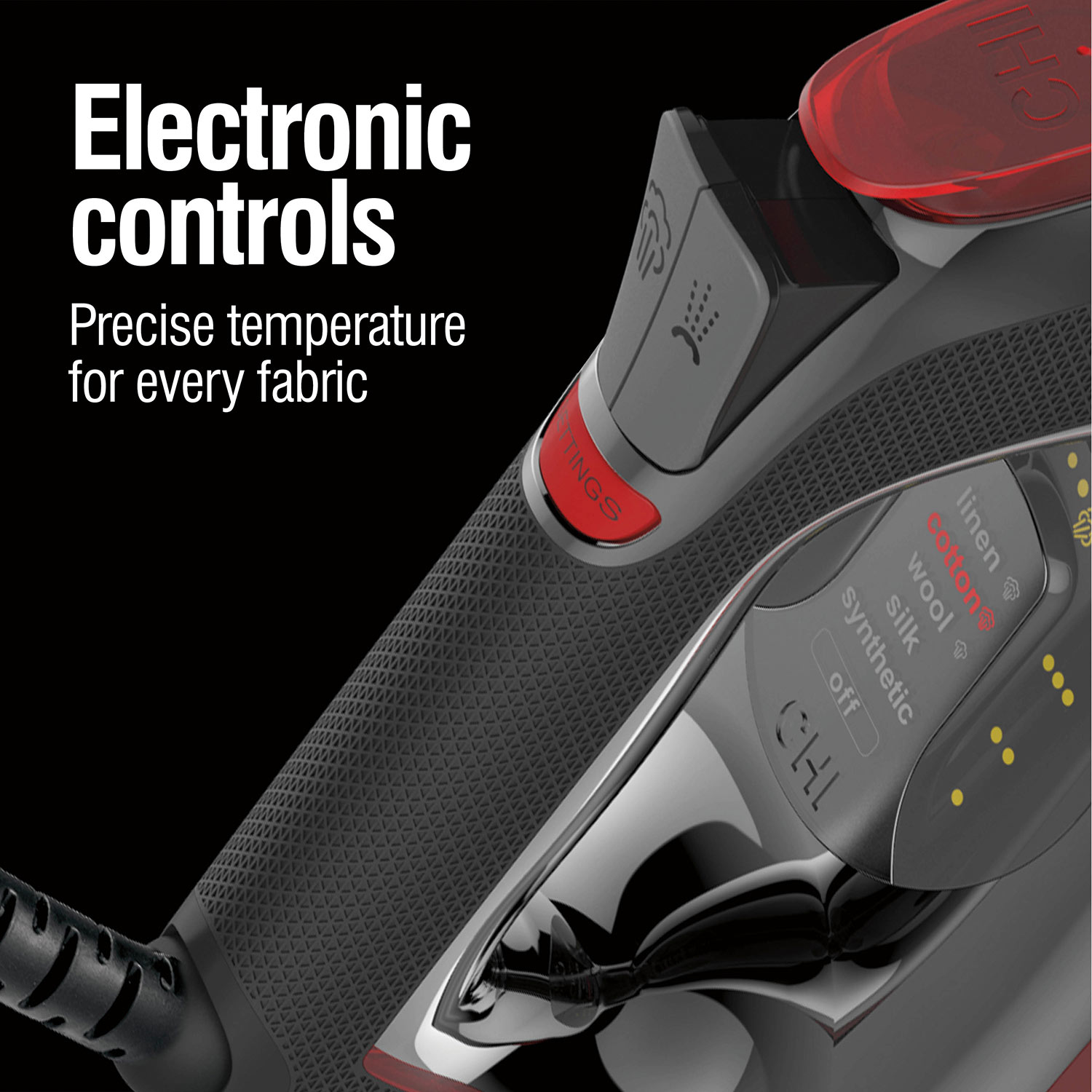 Electronic controls, precise temperature for every fabric